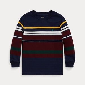 Polo by Ralph Lauren Kids Long Sleeve Striped Tee - Navy, Red, Yellow, Green